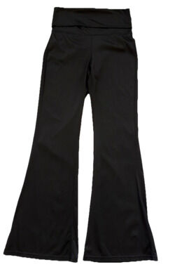 Free Haven Fold Over Flare Leggings Womens Medium Black Workout Athleisure Retro